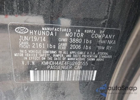 2015 Hyundai Elantra Se из США, поврежденный, VIN KMHDH4AE4FU260555